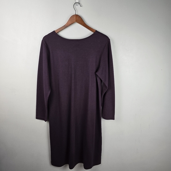 COLDWATER CREEK Midi Sweater Dress Comfy Pullover Deep Purple Womens Size L‎ - Picture 5 of 14